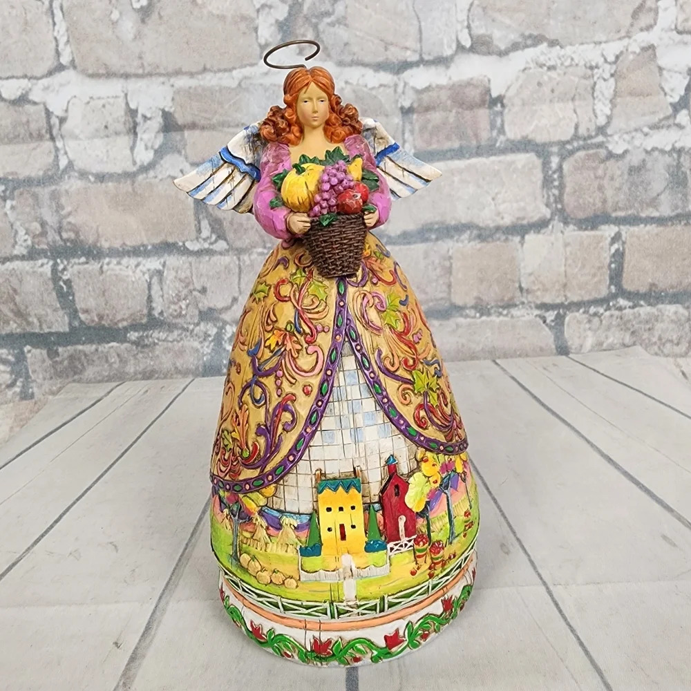 Jim Shore 2004 Retired  Heartwood Creek Bountiful Angel 9.5" H B117675 Colorful